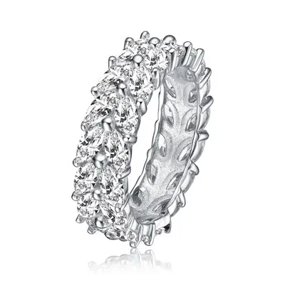 Shop Megan Walford Sterling Silver Cubic Zirconia Marquise Ring In White