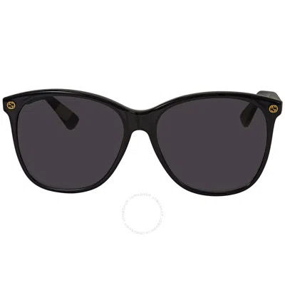Shop Gucci Grey Cat Eye Ladies Sunglasses Gg0024s 001 58