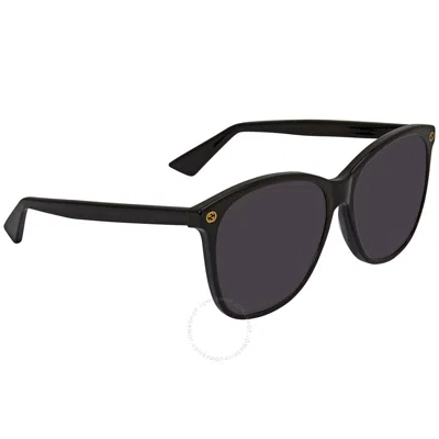 Gucci Grey Cat Eye Ladies Sunglasses Gg0024s 001 58 In Grey
