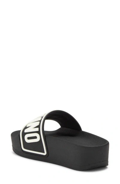 Shop Moschino Platform Slide Sandal In Black