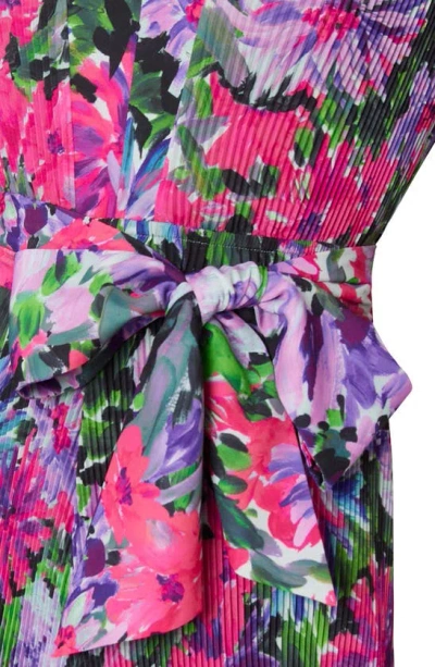 Shop Milly Floral Long Sleeve Dress In Purple Multi