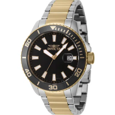 Shop Invicta Pro Diver Quartz Date Black Dial Men's Watch 46070 In Two Tone  / Black / Gold Tone