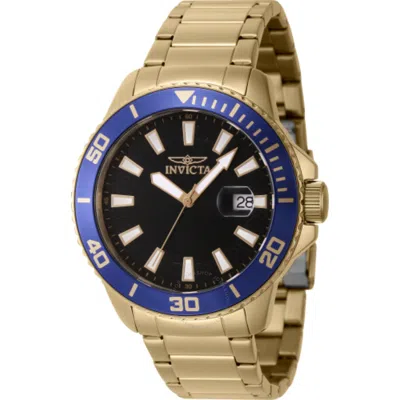 Shop Invicta Pro Diver Quartz Date Black Dial Men's Watch 46068 In Black / Blue / Gold / Gold Tone