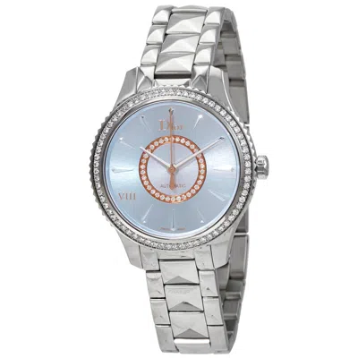 Shop Dior Montaigne Automatic Diamond Ladies Watch Cd152510m001 In Blue
