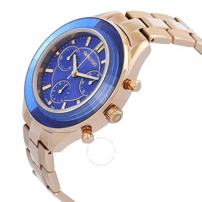 Shop Swarovski Octea Lux Sport Chronograph Quartz Crystal Blue Dial Unisex Watch 5632481 In Blue / Champagne / Gold Tone