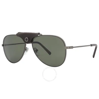Shop Bvlgari Green Pilot Unisex Sunglasses Bv5061q 195/31 60 In Brown / Green / Gun Metal / Gunmetal