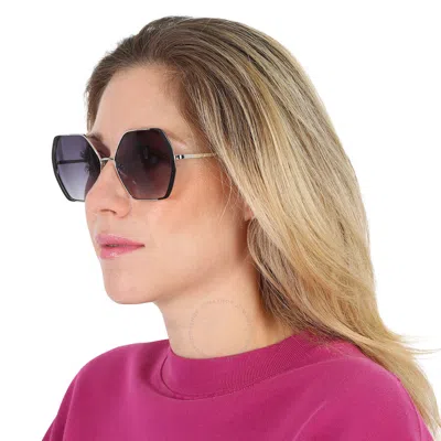 Guess Factory Smoke Gradient Geometric Ladies Sunglasses Gf0387 10b 57 In N/a