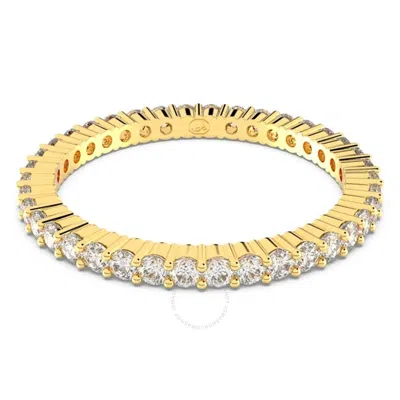 Shop Swarovski Gold-tone Round Cut Vittore Ring In White