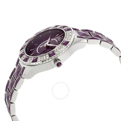 Shop Dior Christal Diamond Crystal Purple Lacquered Dial Ladies Watch Cd143115m001