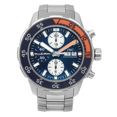 Shop Iwc Schaffhausen  Iwc Aquatimer Chronograph Blue Dial Men's Watch Iw376703 In Aqua / Blue / Orange