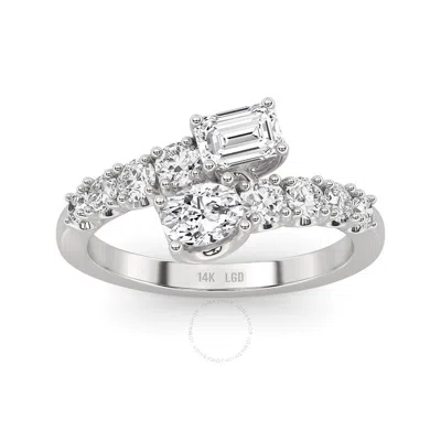 Shop Grown Gorgeous Lab Grown Beautiful Ring 14k White Gold Ring 3/4 Ctw Certified (f Vs2)