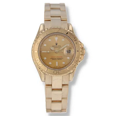 Shop Rolex Yacht-master Automatic Chronometer Champagne Dial Ladies Watch 69628 Cso In Champagne / Gold / Gold Tone / Yellow