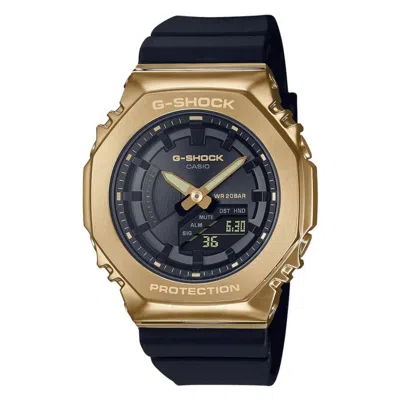 Shop Casio G-shock Alarm Quartz Analog-digital Black Dial Ladies Watch Gm-s2100gb-1adr In Black / Gold Tone