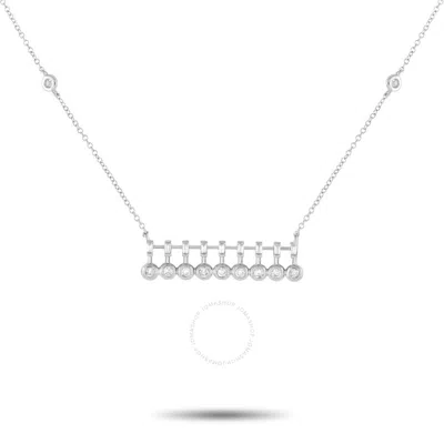 Shop Lb Exclusive 14k White Gold 0.25ct Diamond Bar Necklace Pn15367 W In Multi-color