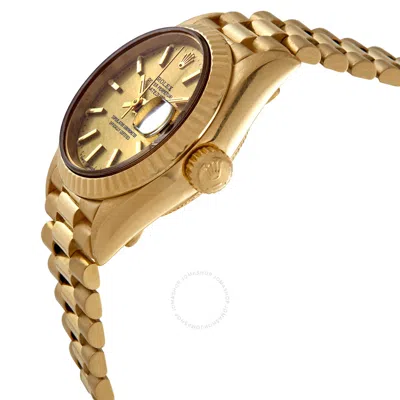 Shop Rolex Datejust Champagne Dial President Bracelet Ladies Watch 69178csp In Champagne / Gold / Gold Tone / Yellow