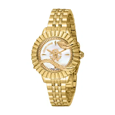 Shop Roberto Cavalli Fashion Watch Quartz Ladies Watch Rv1l213m0051 In Gold Tone / Mop / Mother Of Pearl / Yellow