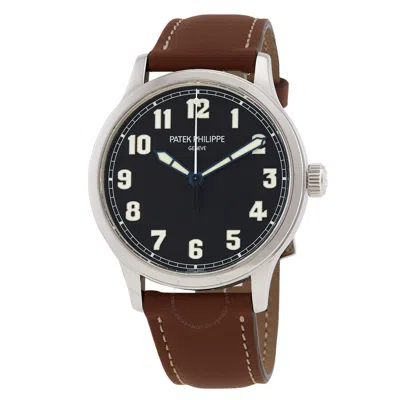 Shop Patek Philippe Calatrava "new York" Automatic Men's Watch 5522a-001 In Blue / Brown