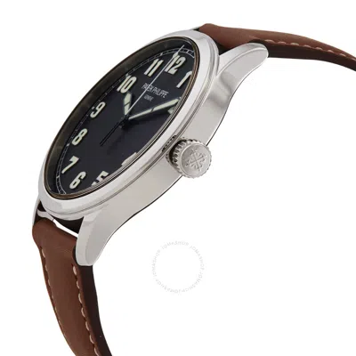 Shop Patek Philippe Calatrava "new York" Automatic Men's Watch 5522a-001 In Blue / Brown