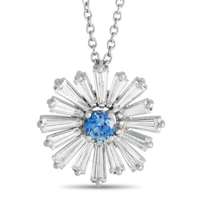 Shop Harry Winston Platinum 1.25ct Diamond And Sapphire Necklace Hw19 030824 In Multi-color