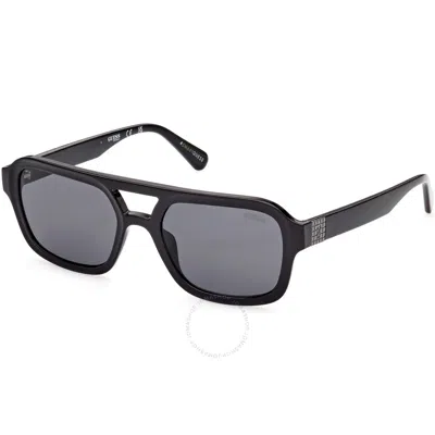 Shop Guess Smoke Navigator Unisex Sunglasses Gu8259 01a 53 In Black