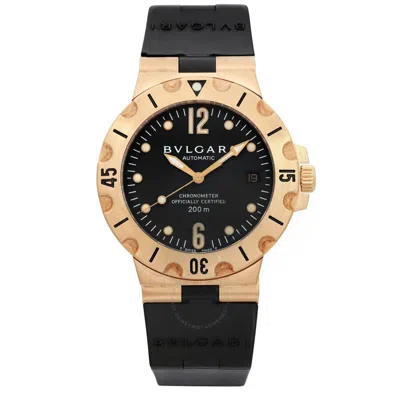 Shop Bvlgari Diagono Automatic Black Dial Men's Watch Sd 38 G In Black / Gold / Gold Tone / Yellow
