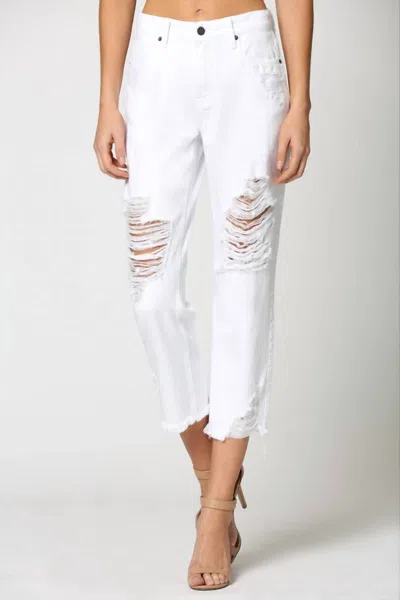 Shop Hidden High-rise Bailey Boyfriend Jeans In White