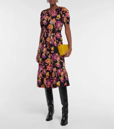 Shop Diane Von Furstenberg Lindy Dress In Aslbk/astrantia Lg Black In Multi