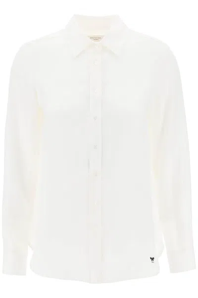 Shop Weekend Max Mara Werner Linen Shirt In White