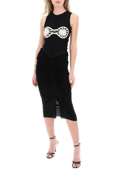 Shop Magda Butrym Sleeveless Top With Crochet Details In Black