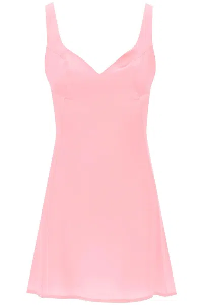 Shop Mvp Wardrobe Ato  "mini Martin Crepe Satin Dress In Pink