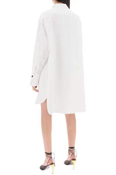 Shop Ferragamo Linen Blend Tunic Dress In White