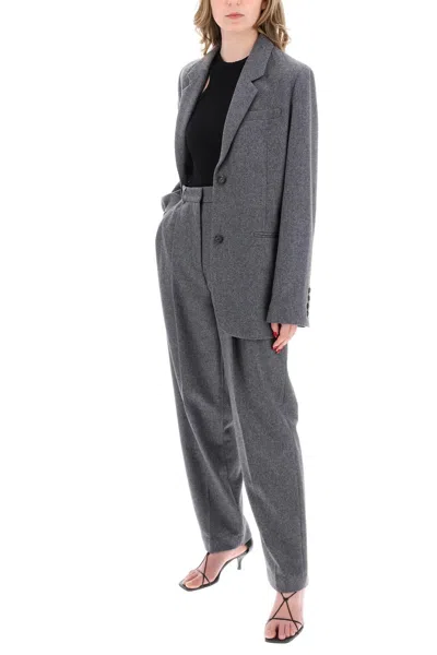 Shop Totême Lightweight Tailored Flannel Trousers In Grey