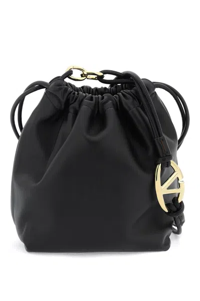Shop Valentino Vlogo Pouf Bucket Bag With In Black