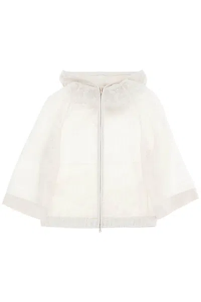 Shop Brunello Cucinelli Silk Crispy Jacket With Sequ In White