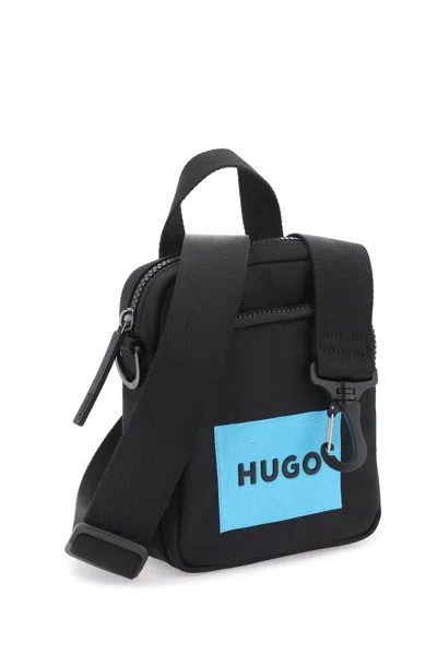 Shop Hugo Nylon Shoulder Bag With Adjustable Strap In Black