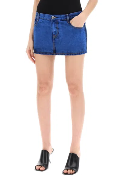 Shop Vivienne Westwood Denim Foam Mini Skirt For In Blue