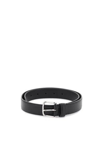 Shop The Row Smooth Leather Belt In Black