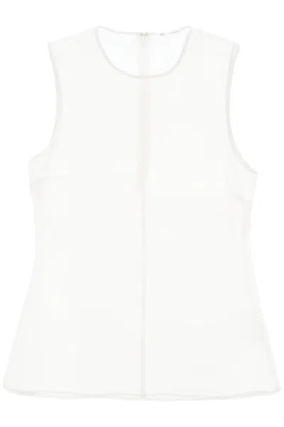 Shop Ami Alexandre Mattiussi Sleeveless Silk Top In In White