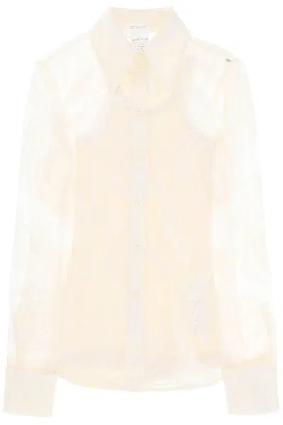 Shop Sportmax "pizzo Asti Lace Shirt In White,neutro