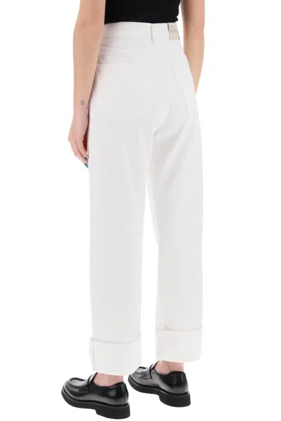 Shop Agolde Ca  Straight Jeans With Low Crotch Fran In White