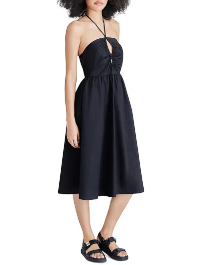 Shop Steve Madden Anais Womens Keyhole Long Halter Dress In Black