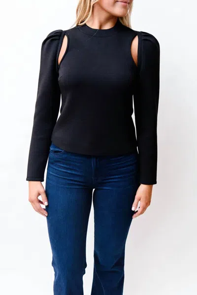 Shop Dh New York Elsie Scuba Top In Black In Blue