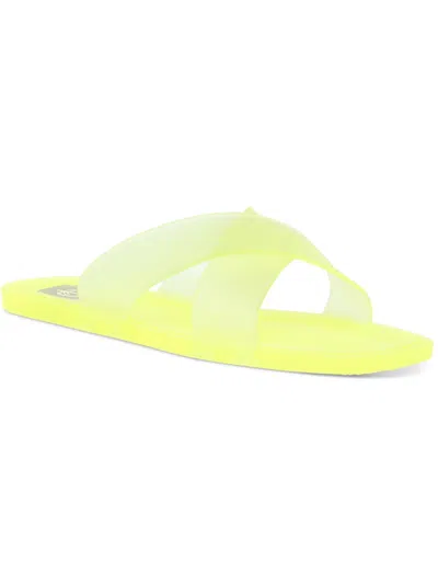 Shop Dolce Vita Solstice Womens Slip On Flat Jelly Sandals In Yellow
