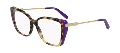 Shop Ferragamo Sf2850 285 Cat Eye Eyeglasses In Multi