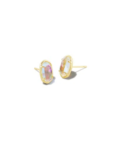 Shop Kendra Scott Grayson Stud Earrings In Dichroic Glass In Pink