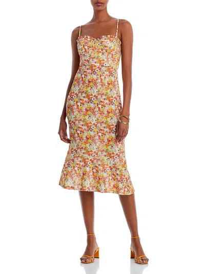 Shop Aqua Ditsy Womens Ruffled Long Maxi Dress In Multi