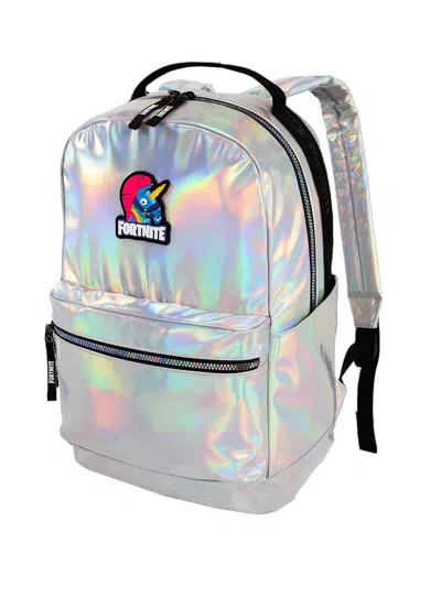 Shop Champion Women's Fortnite Stamped Backpack In Iridescent In Silver