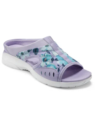 Shop Easy Spirit Traciee 7 Womens Metallic Open Toe Slide Sandals In Purple