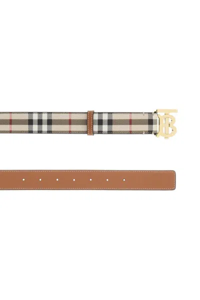 Shop Burberry Check Tb Belt In Multicolor