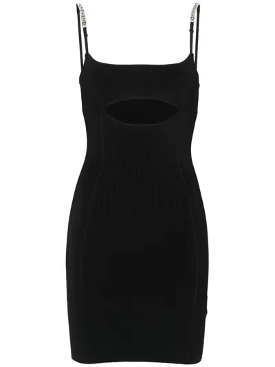 Shop Gcds Short Dress With Logo In Black